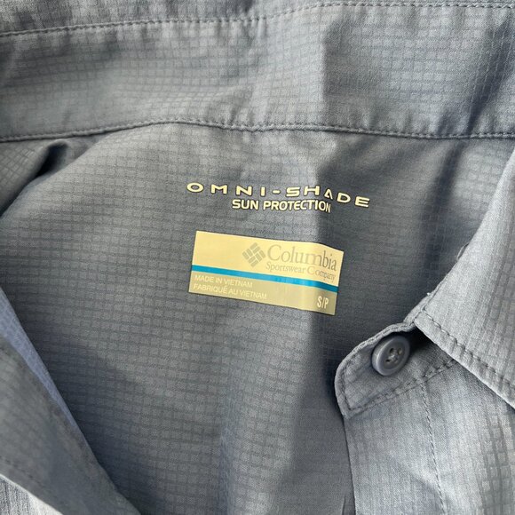 Columbia Omni Shade Sun Protection Blue Button Down Shirt - Picture 2 of 5